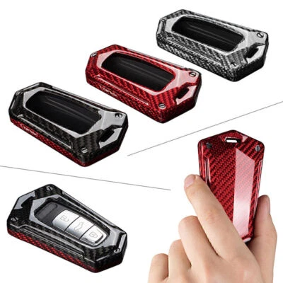 Carbon Fiber Key Fob Cover Case Shell for Audi A6 A7 A8 Q8 - Image 1 of 4