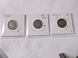 Lote de 3 monedas #2 1937D, 37S, 37P Buffalos EF #2 - Imagen 1 de 2