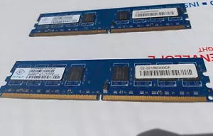 2x Nanya NT1GT64U8HB0BY-3C, 1GB DDR2 SDRAM PC2-5300U (2GB Ram Total) - Picture 1 of 4