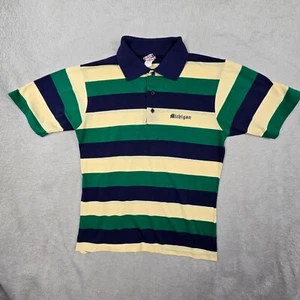 H Wolf and Sons Michigan Polo Shirt Mens L Vintage 80s Single Stitch Embroidered - Picture 1 of 8