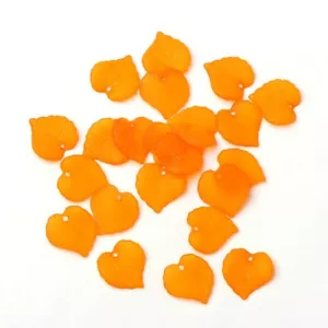 80 Acrylic Leaves Charms 15mm Transparent Plastic Mango Orange US Seller 1031 - Picture 1 of 2