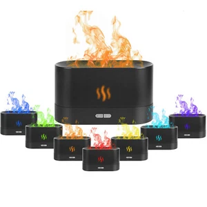 180ML Flame Air Humidifier Essential Oil Diffuser 3D USB Mist Home Decor Light - Picture 1 of 23