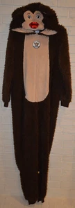 Women's Kissy Monkey Hoodie One Piece Pajama Lounge Sleep Suit Sizes XS - 3X - Picture 1 of 3