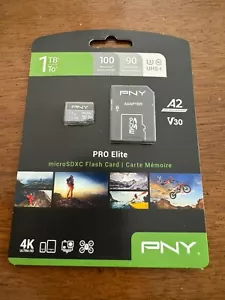 New PNY PRO Elite microSDXC Flash Card 1TB P-SDU1TBV32100PRO-GE - Picture 1 of 4