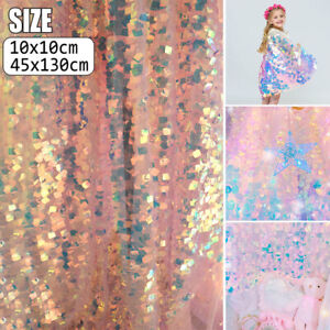 Laser Sequin Fabric Bling Shiny Mermaid Scale Wedding DIY Backdrop Glitter Craft