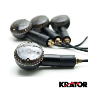 4 new Replacement turn signals front and rear Black with amber bulb and lens - Picture 1 of 4