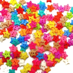 16MM BUNTE STERN STERNE KNÖPFE ACRYL BABY KNOPF KINDER BUTTONS BUTTON STAR ROT - Bild 1 von 2