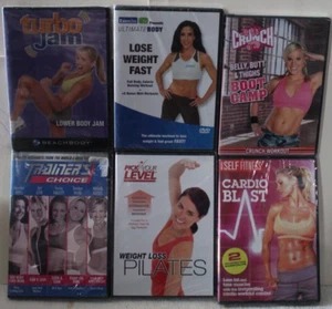 6 NEUE DVD Set Turbo Jam Übung TV Trainer Wahl Ellen Barrett Pilates Crunch - Bild 1 von 9