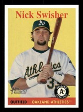 2007 Topps Heritage #58a Nick Swisher SP/Short Print Athletics small z
