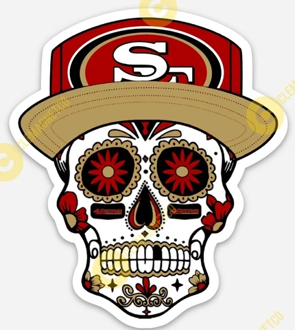 SAN FRANCISCO 49ERS SUGAR SKULL MAGNET - NINERS 49er California NFL Football Cover