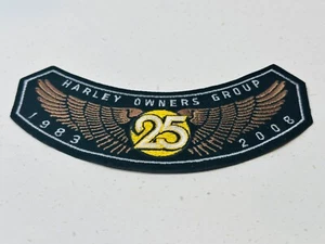 Vintage Original HD Harley Davidson HOG Member Vest Sew-on Rocker Patch 2008 25 - Picture 1 of 2