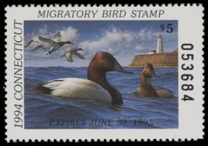 1994  Connecticut State Duck Stamp Mint Never Hinged. Original Gum  - Picture 1 of 1