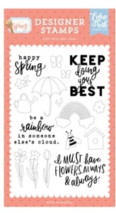 Juego de estampillas transparentes Happy Spring Paper MI PRIMAVERA FAVORITA Echo Park - Imagen 1 de 1