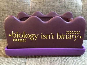 Target Pride Collection Biology Isn't Binary Purple Ceramic Pot Planter NEW - Picture 1 of 9