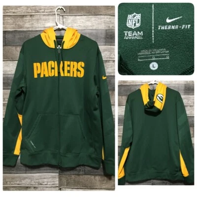 Sudadera con capucha Nike Thermafit verde Bag Packers cremallera completa para hombre L verde amarillo (leer) N6 Foto 1 de 4
