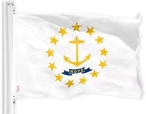 G128 Rhode Island State Flag 3x5 Ft Printed 150D Polyester - Indoor/Outdoor - Picture 1 of 5