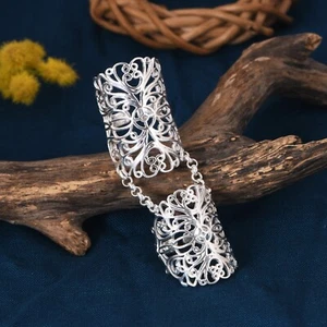 Filigraner Ring, Mandalaring, Vollfingerring, Knöchelring, großer klobiger Schmuck - Bild 1 von 8