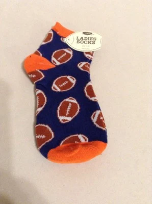 Calcetines de fútbol al tobillo para mujer azul marino, marrón y naranja talla 5-10 Foto 1 de 4