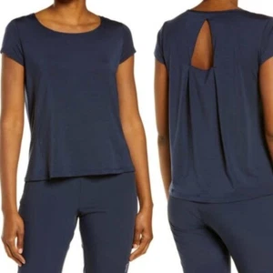 ON Cloud Active T-Breathe Women's Navy Split V-Back T-Shirt Size Small - Picture 1 of 9