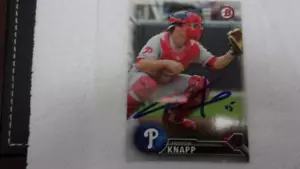 Tarjeta Bowman 2016 firmada por Andrew Knapp Philadelphia Phillies certificado de autenticidad - Imagen 1 de 1