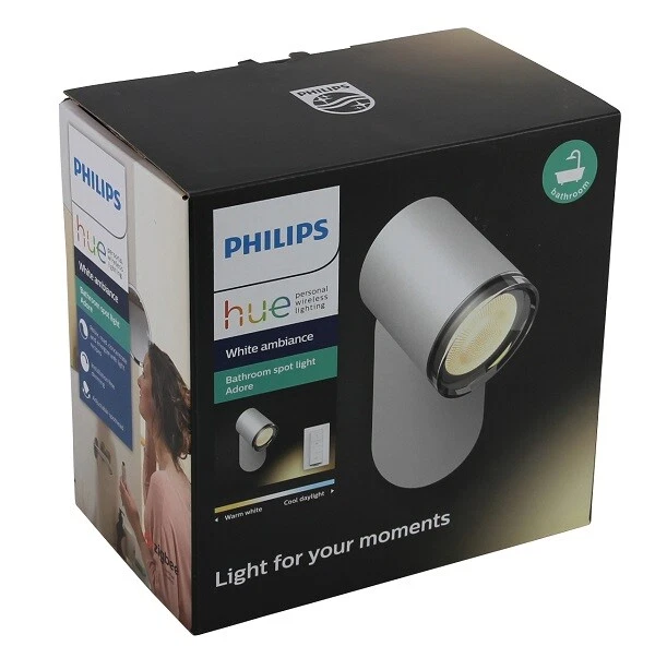 Philips Hue White Ambiance Adore BT Badezimmer Spot mit Dimmschalter weiß - Bild 1 von 1