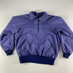 Vintage Patagonia Windbreaker Jacket Mens Large Purple 1/2 Zip Elastic Waist 70s - Picture 1 of 17