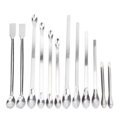 12PCS Stainless Steel Spoon Laboratory Spatula Spoon Micro Spatula Scoop - Image 1 of 4