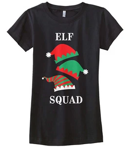 Elf Squad Girls Fitted T-Shirt Santa Claus Little Helper Christmas Gift - Picture 1 of 5