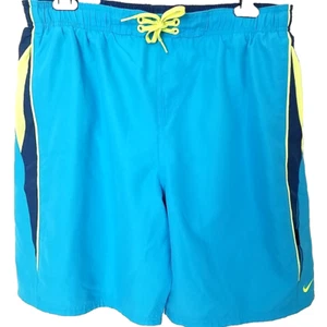 Nike Core Contender Volley Swim Trunks Mens XL Blue Boardshorts Swoosh - Picture 1 of 9