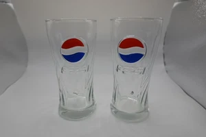Vintage Pepsi Drinking Glass Pair Rastal Embossed Swirl - Picture 1 of 18