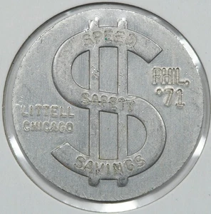 1971 Littell Chicago Speed Safety Savings Token - Bild 1 von 2