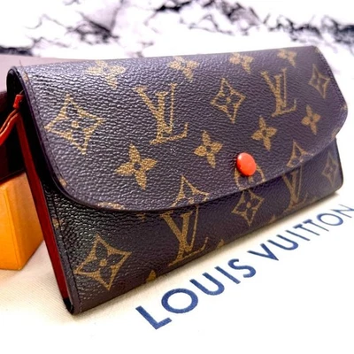 Cartera Louis Vuitton Monograma Emily Piment Naranja Cartera 7.4*3.9*0.9 pulgadas Foto 1 de 4