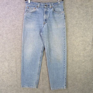 Levis 555 Mens Jeans 34x30 Light Blue Denim Relaxed Fit Straight Leg Made USA - Picture 1 of 11