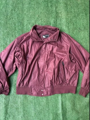 Vintage 80s Members Only Bomber Jacket Maroon Red Very Rare Size 3XL Zipper - Image 1 of 4