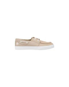 Timberland Authentic Boat Shoe Casual Canvas Men Beige Moccassins - Picture 1 of 4