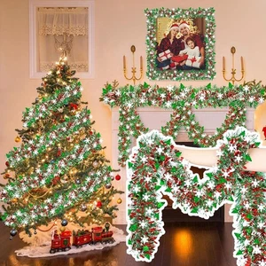Weihnachtsdeko Wollstreifen, weiß Schneeflocke Weihnachtsband Baum K5W1 - Bild 1 von 13