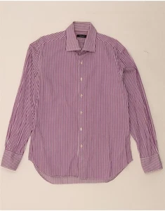 ZARA Mens Shirt EU 42 Large Purple Striped DV67 - Picture 1 of 3