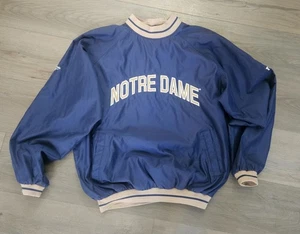 Mens Womens REEBOK NOTRE DAME Football Basketball NCAA Pullover Jacket Coat sz M - Picture 1 of 6