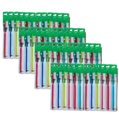 48PK GUM Classic Toothbrush 411, Full Soft w/ Rubber Tip Stimulator Gum Massager - Image 1 of 2