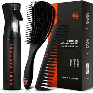 Set 3 Pezzi Pettine Districante e Spazzola per Capelli Ricci Spray Flacone Continuo...227 - Foto 1 di 7