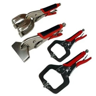 Welding Clamp Set Locking Plier Mole Grips Adjustable C Vice Bending Heavy Duty - Image 1 of 4