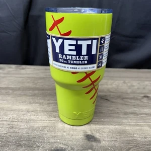 YETI Tumbler Rambler 30oz Baseball Softball Laces Design Cup Mug NEW - Picture 1 of 9