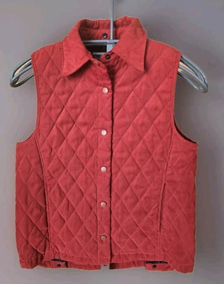 Outback Trading Company Vest Women's Medium Quilted Microsuede Red Vest Snap Up Foto 1 de 4