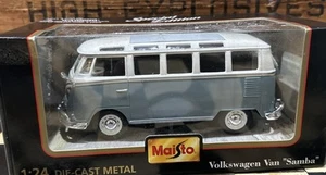 Maisto Special Edition Volkswagen Van "Samba" Blue & White NIB 1/25 Scale - Picture 1 of 5