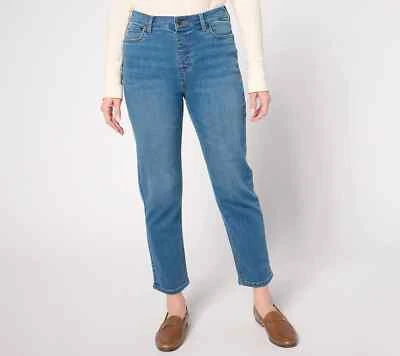 Denim & Co.  Indigo Easy Stretch '94 Fit Ankle Jean-Med Wash-Petite 12 A675118 - Image 1 of 2