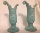 Rumrill Pottery Candle Stick Holder Acanthus Leaf Set Of 2