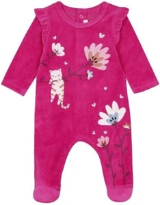 Catimini Baby Girls Floral Velour Footed Coverall (9 Months) NWT - Picture 1 of 2