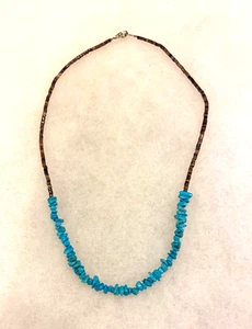 Türkis Chip und Heishi Halskette versilberter Verschluss 18 Zoll Lang - 9,0 Gramm - Bild 1 von 5