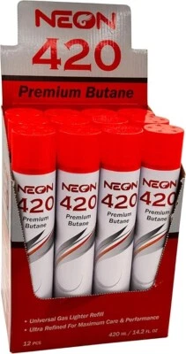 Lata de recarga Neon Premium Butano 11X - 420 ml - Ultra refinada y limpia quema Foto 1 de 3