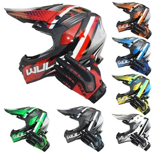 Wulfsport Off Road Iconic Adult Helmet Motocross Helmet + Wulf Attack Gloves ATV - Picture 1 of 11